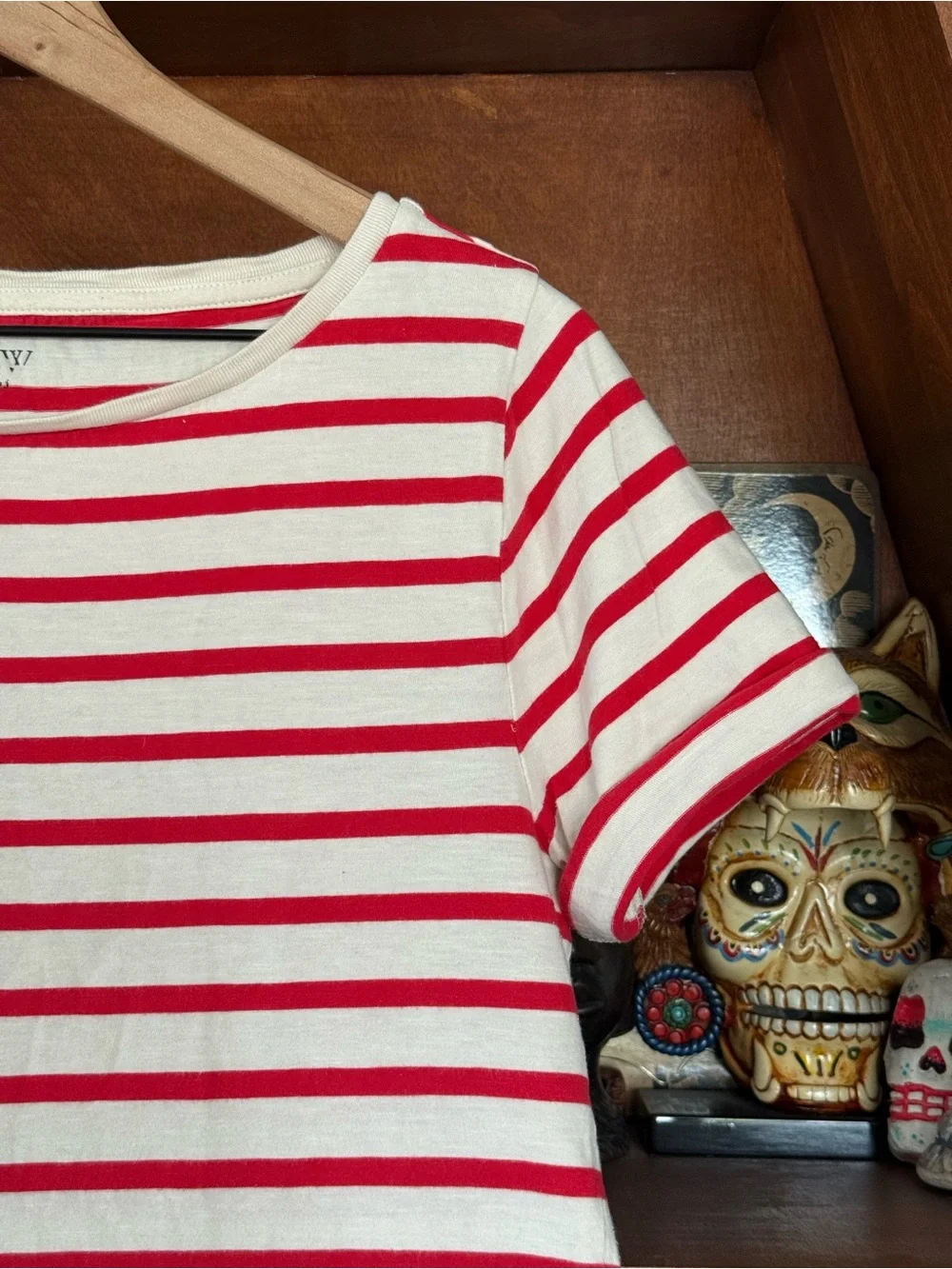 J. Crew - Boatneck Striped Short Sleeve Tee -  Red / White - Women’s Medium